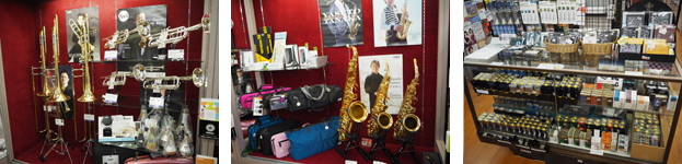 管楽器の展示・販売 水戸市のかわまた楽器店 マウスピース・リガチャー・リード等のアクセサリー類も多数